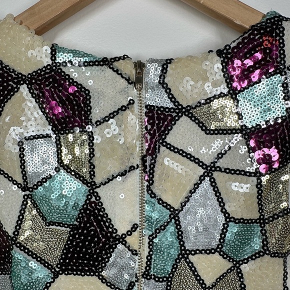 Delilah Sequin Mosaic Cocktail Dress Size XS - Picture 5 of 6